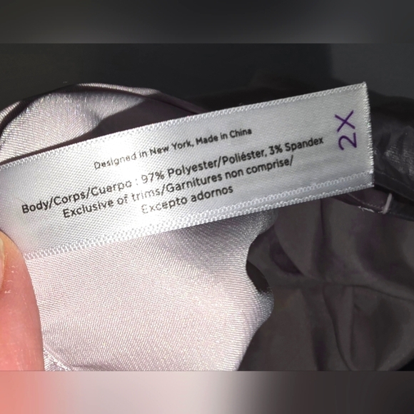 Adore Me Satin Luana Pajama Cami & Short Set Light Pink & Floral Purple Plus 2X - Picture 11 of 13